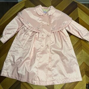 Rothschild Pink Embroidered Kids Cape Coat